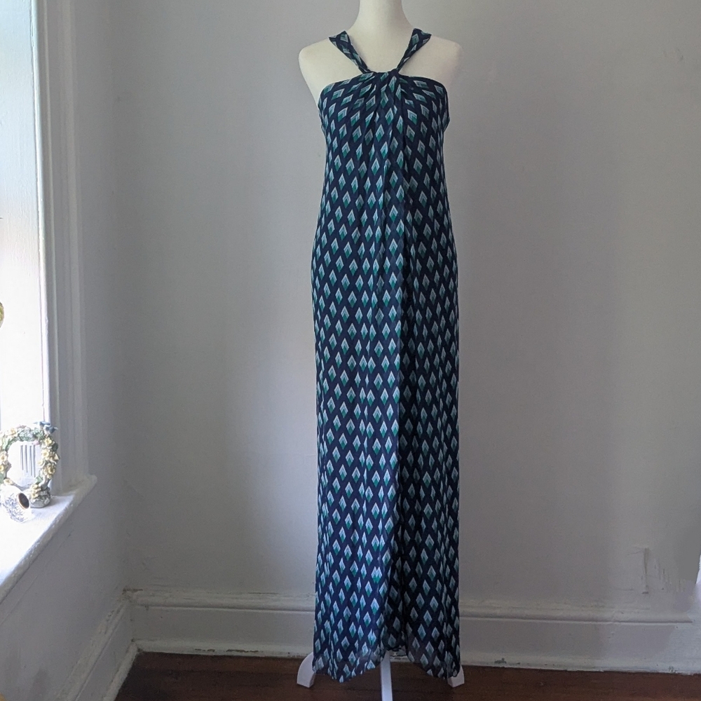 NWT Diane Von Furstenberg DVF Vienne Green Zest Silk Maxi Dress 2